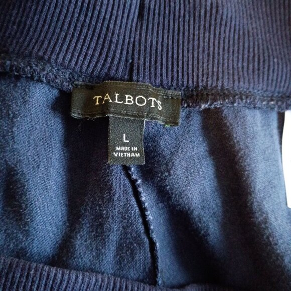Talbots Women's Blue Linen Wide Leg Crop Pants Size L Drawstring Waist - Picture 6 of 6